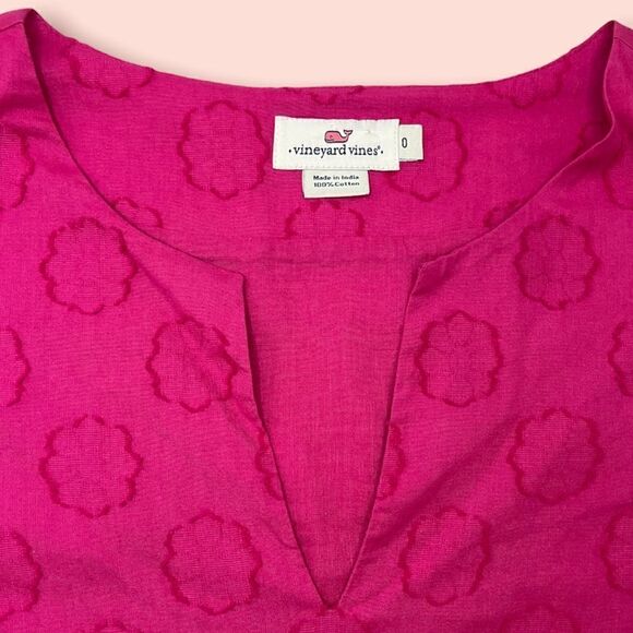 Vineyard Vines Hot Pink Magenta 100% Cotton Shift Dress Size 0 XS - Picture 2 of 6